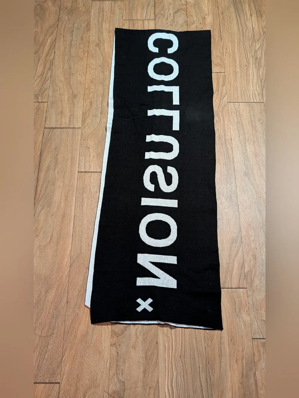 White and Black Logo Scarf